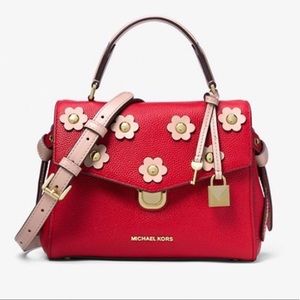 Michael Kors Small Bristol Floral Leather Satchel